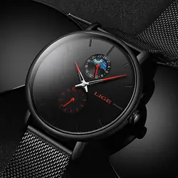 2019 Новинка LIGE модные спортивные мужские s часы брендовые Роскошные водонепроницаемые простые часы мужские Ультра тонкий циферблат