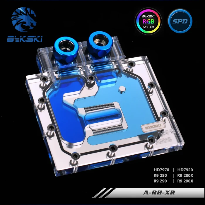 Bykski A-RH-XR Half Cover Graphics Card Water Cooling Block RGB/RBW for HD7970/HD7950/R9 280/R9 280X/R9 290/R9 290X