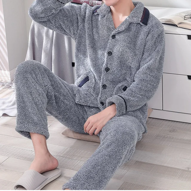 Модные фланелевые пижамы для мужчин с длинным рукавом повседневное Pijama Hombre Осень Зима Теплый Мягкий Топ и штаны комплект пижам Hombre Invierno