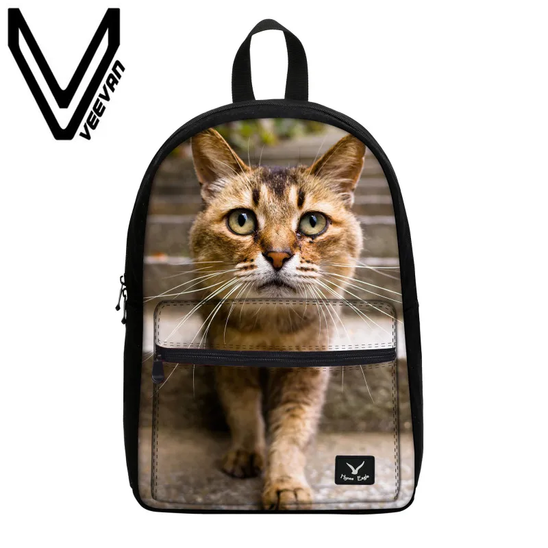 VEEVANV Brand 2017 Cute Cats Bookbags 3D Prints Backpack Teenagers for Girls Shoulder Backpack Canvas Laptop Backpacks for Women bookbags-for-girls