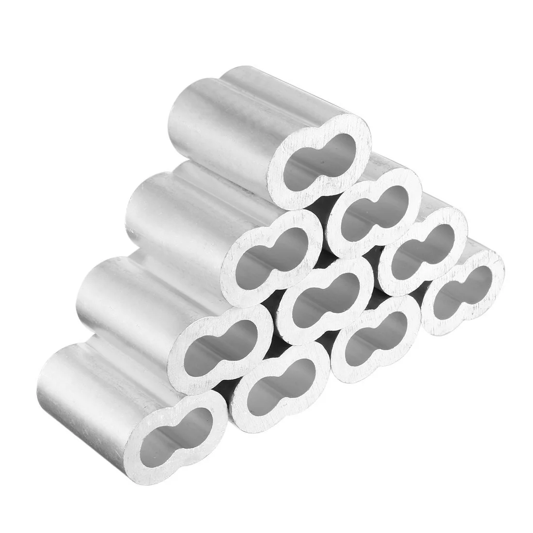 

10pcs 1/2 inch (12mm) Diameter Wire Rope Aluminum Sleeves Clip Fittings Cable Crimps