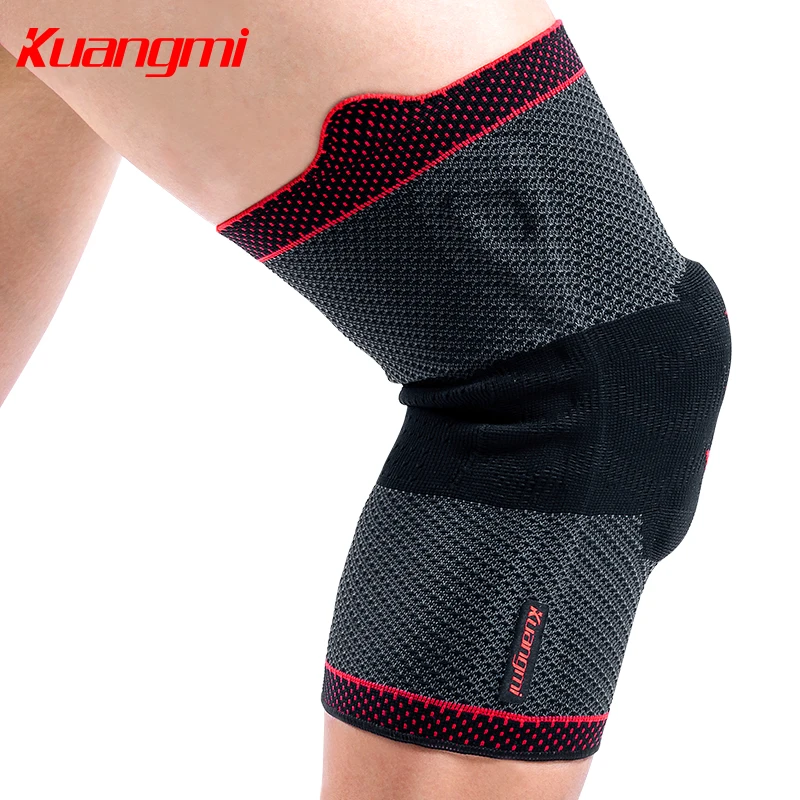 Kuangmi 1 قطعة حماية الرضفة لضغط الركبة منصات الرياضة الدافئة الركبة كم كرة السلة الكرة الطائرة حامي الشكر
