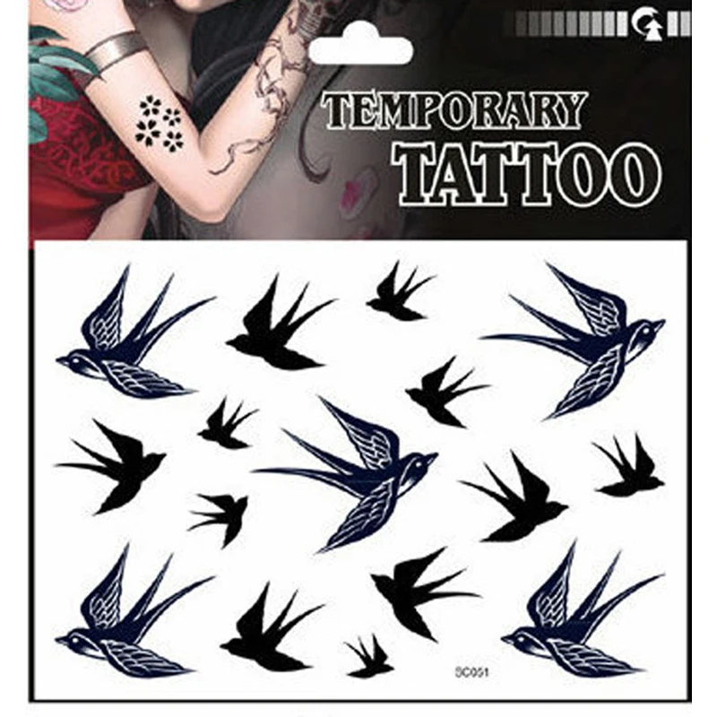 Новое поступление Ласточка Птица Временные татуировки Водонепроницаемый татуировки наклейки на Body Art переводной татуировки Tatuajes
