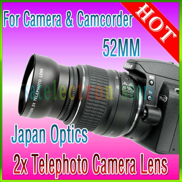 НОВЫЙ 52 ММ 2X Tele Телеобъектив для DSRL Камеры Nikon D5000 D40 D60 D80 D90 D7000 D5100 D3100 D3200 DSLR