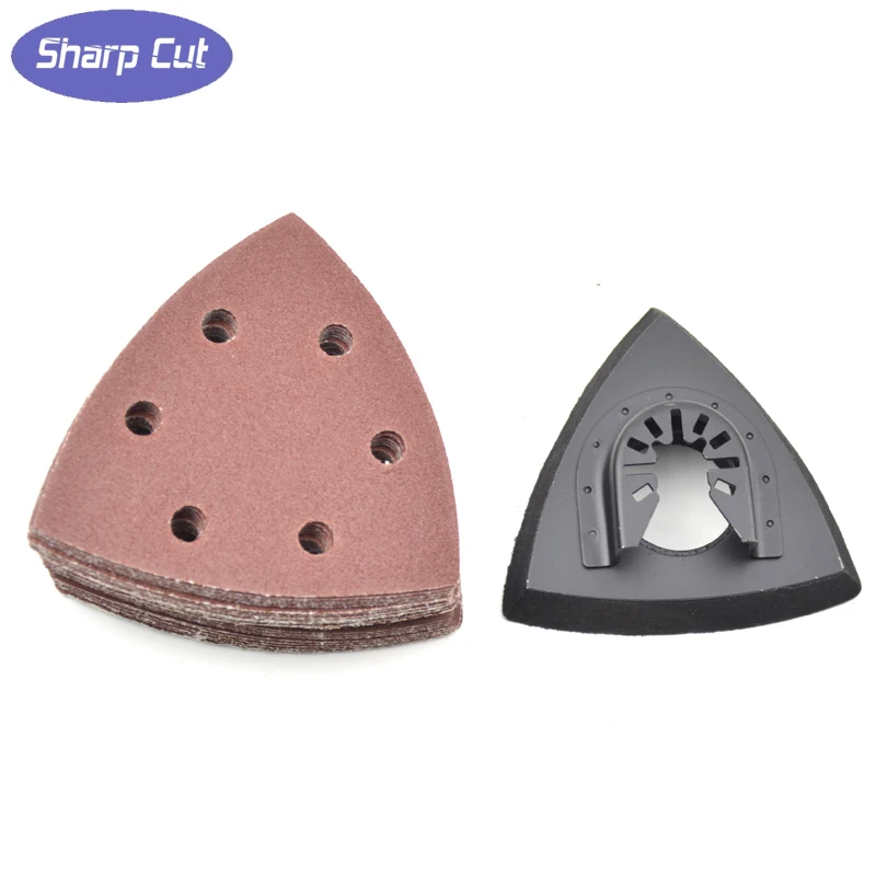 Free Shipping:20% OFF 26pcs Sanding paper+Triangular sanding pad suit for Fein Dremel oscillating multifunction tool saw blade