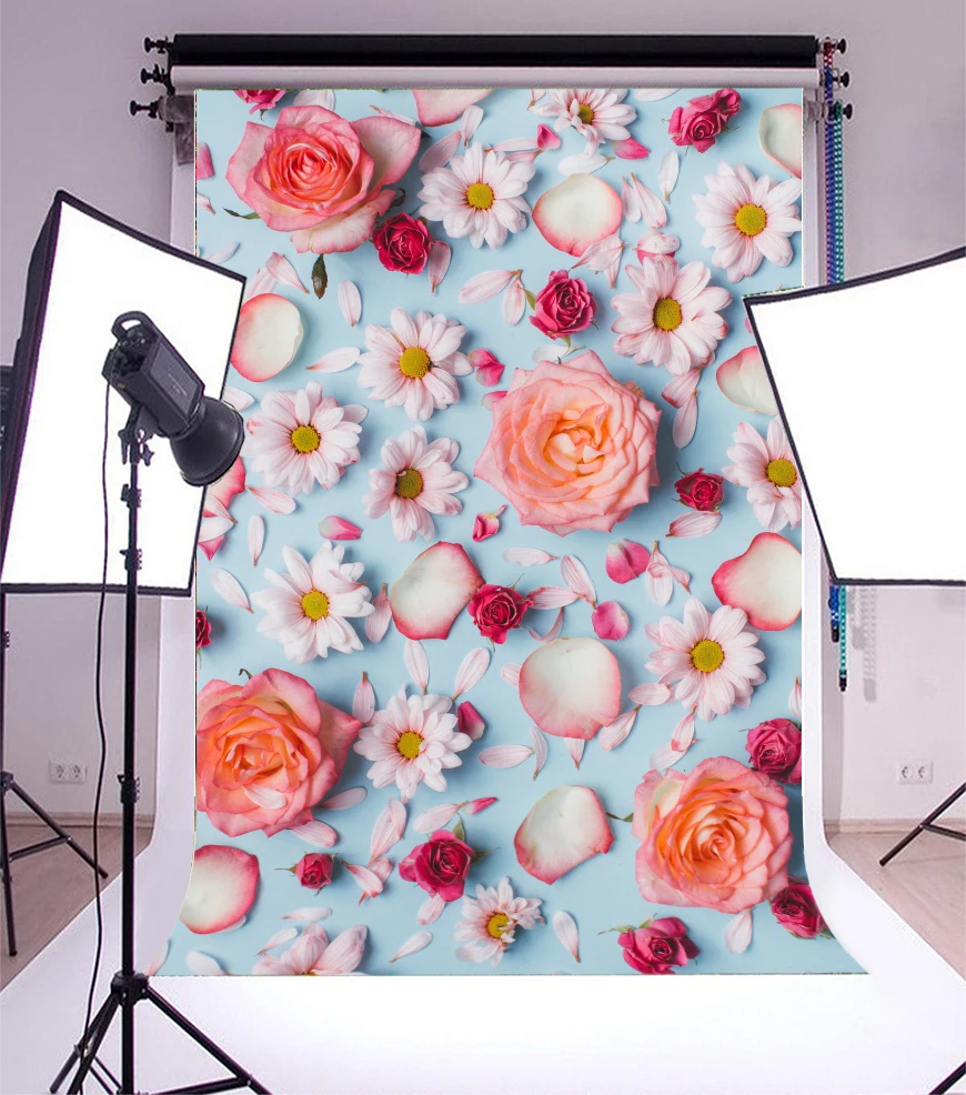 Laeacco Flowers Petals Baby Newborn Photography Backgrounds Customized Photographic Backdrops For Photo Studio