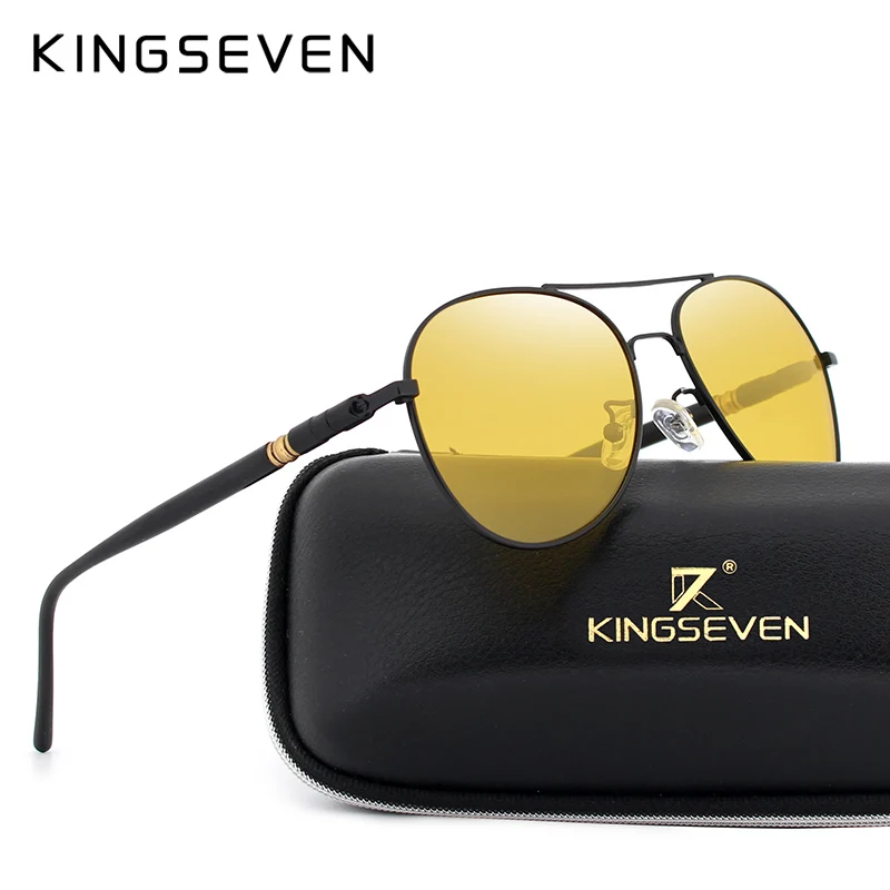 Мужские солнцезащ. Очки ночного видения Kingseven черно красные солнцезащитные очки