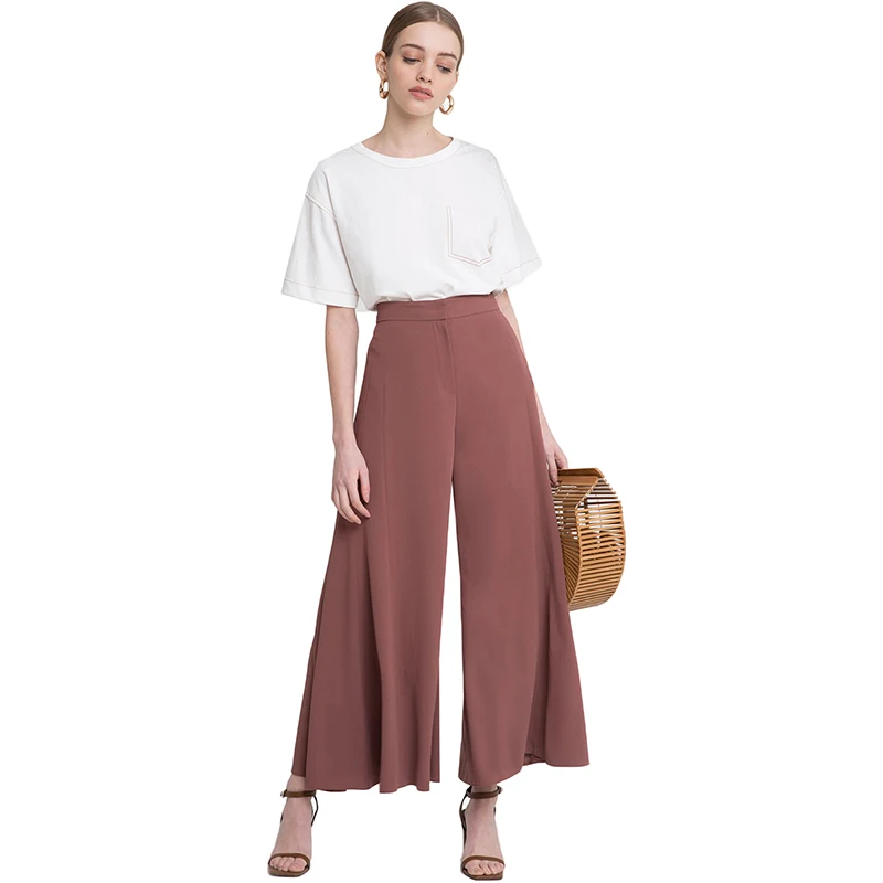 HDY Haoduoyi Woman 2019 New High Waist Wide Leg Loose Pants Solid Office Lady Brief Trousers For Female HDY Haoduoyi Woman 2019 New High Waist Wide Leg Loose Pants Solid Office Lady Brief Trousers For Female