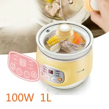 

Mini Automatic Mute Porridge Pot for Baby 1L 100W 9.5H Reservation Electric Slow Cooker Anti-dry& Anti-overflow