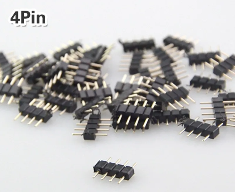 20 шт./лот, 4pin RGB Разъем, 4 pin игла, мужской тип двойной 4pin, для 3528 5050 RGB светодиодный ленты Разъем