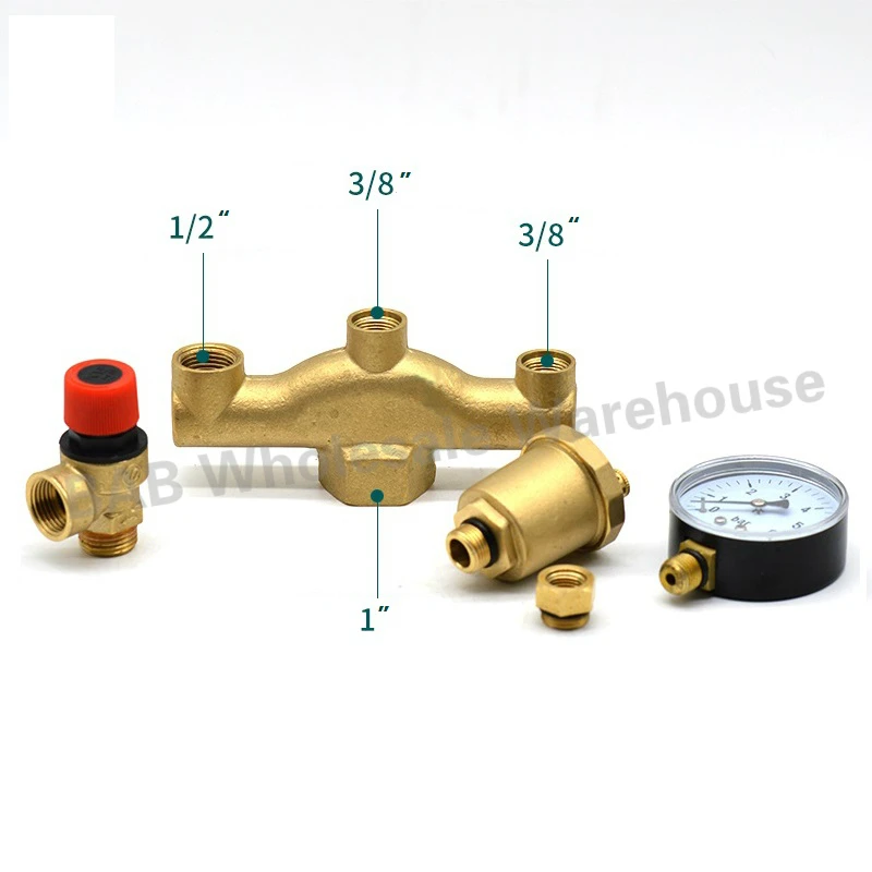 DN25 1” inch 3 Bar Brass Boiler Safety Valve Pressure Relief Boiler Automatic Exhaust valve pressure reducing valve With Gauge