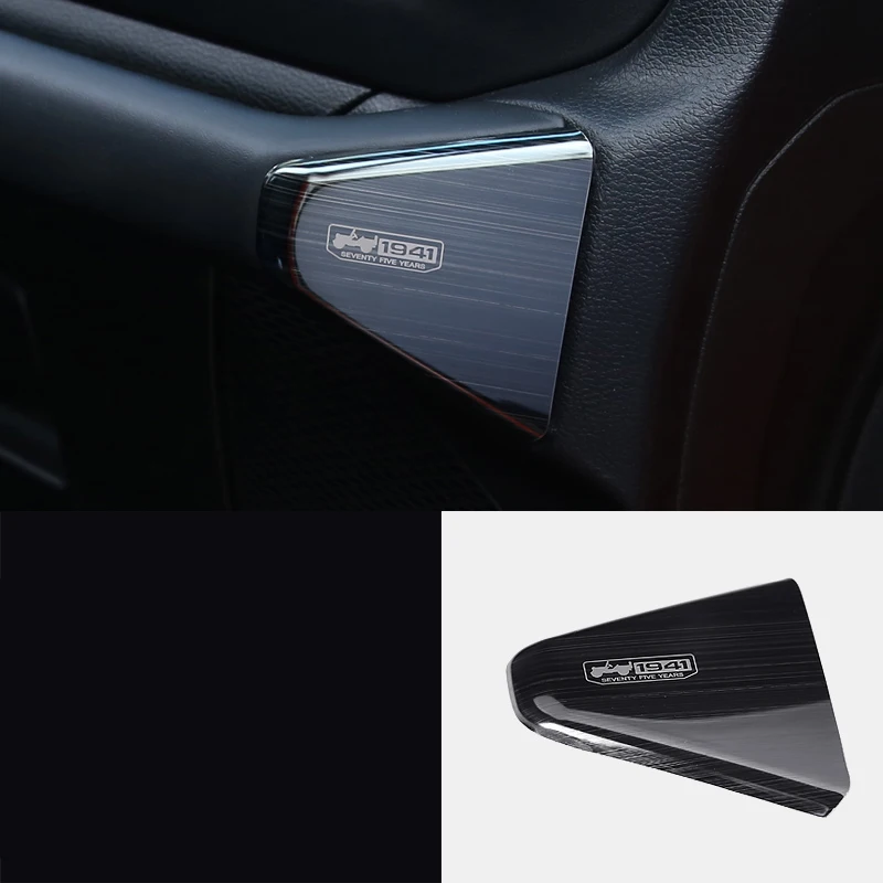 

lsrtw2017 titanium black stainless steel car dashboard co-pilot trims decoration for jeep wrangler 2018 2019 JL