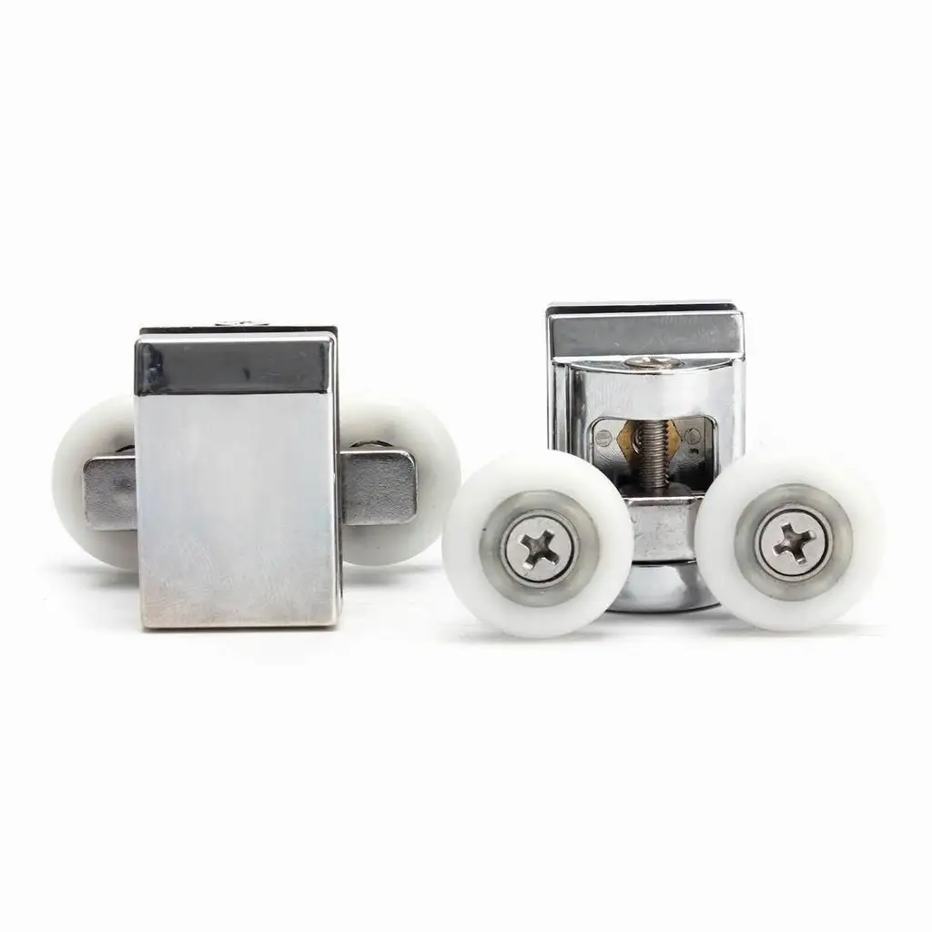 2Pcs Double Sliding Shower Glass Door Upper Rollers Wheel Runners DIY 23mm
