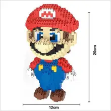 HC Big size Super Mario Mini Blocks Stitch Micro blocks DIY Building Toys Cute Cartoon Juguetes Auction Figures Kids Gifts 9003