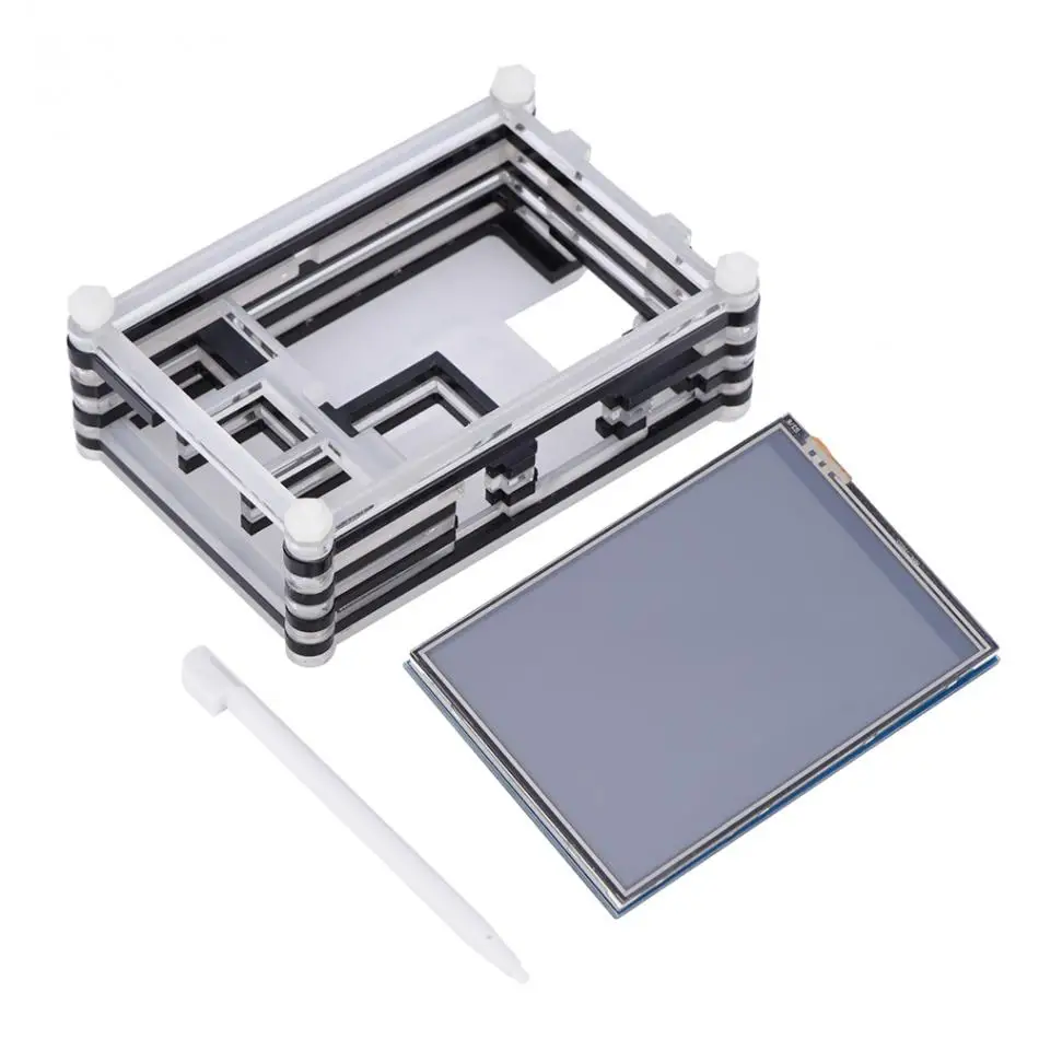 

HD 3.5 inch LCD Touch Screen Display + Nine-layer Acrylic Case for Raspberry Pi 3
