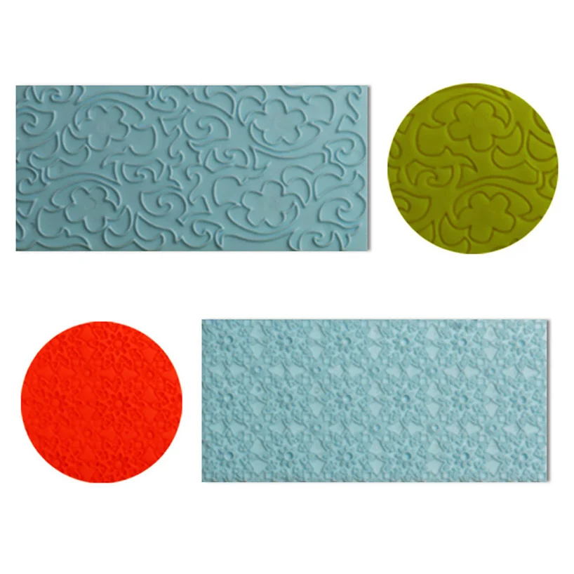 

2PCS Mold Cake Chocolate Mold Plastic Printing Biscuits Cookies Cutter Embosser Fondant Gum Paste Cake Decoration Tool Free Ship