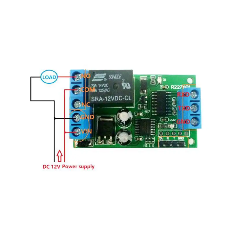 1 канал 2 в 1 реле 12 в Rs232 Ttl232 модуль постоянного тока переключатель дистанционного управления компонент Uart порт для автомобильного двигателя