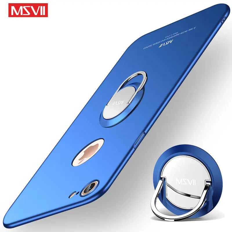 MSVII Case For iPhone 7 Case Cover Luxury Matte Coque For iPhone 7 8 Plus Case Slim Hrad Holder Back Cover For iPhone 7 8 Plus