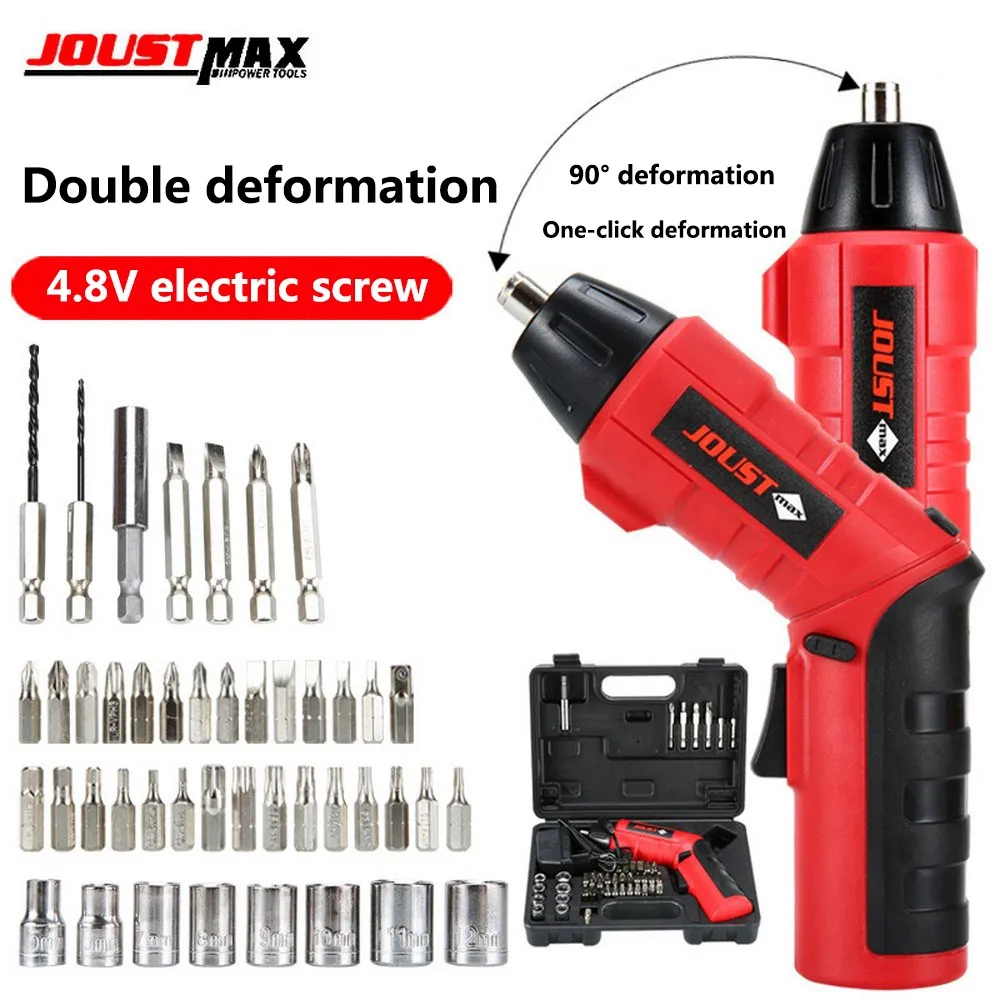 

4.8V Electric Screwdriver Cordless Drill Mini Wireless Power With LED Light Dremel Multi-function DIY Power Accessories 45 Bits