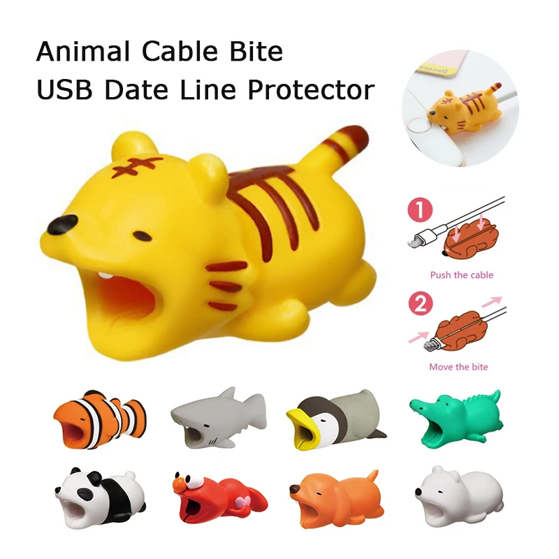 

Phone Accessory For iPhone Cute Animal Cable Bite Protector For iPhone USB Cable Chomper Charger Wire Holder Cable Dropshipping