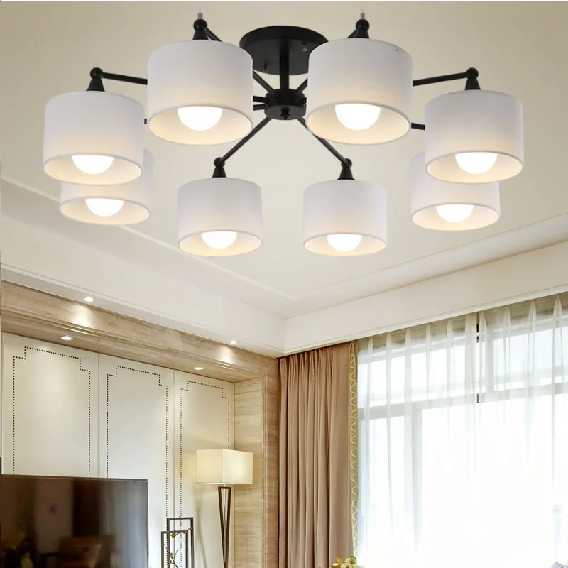 Billige LED decke Kronleuchter Für Wohnzimmer E27 Kronleuchter Beleuchtung Mit Lampenschirme Esszimmer Kronleuchter Moderne Küche Lampen lichter
