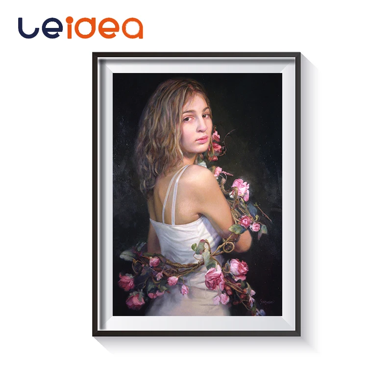 

DIY Paint By Numbers Creative On Canvas Frameless 40x50cm Acrylic Modular Digital Oil Painting Home Decor Flowers Girl