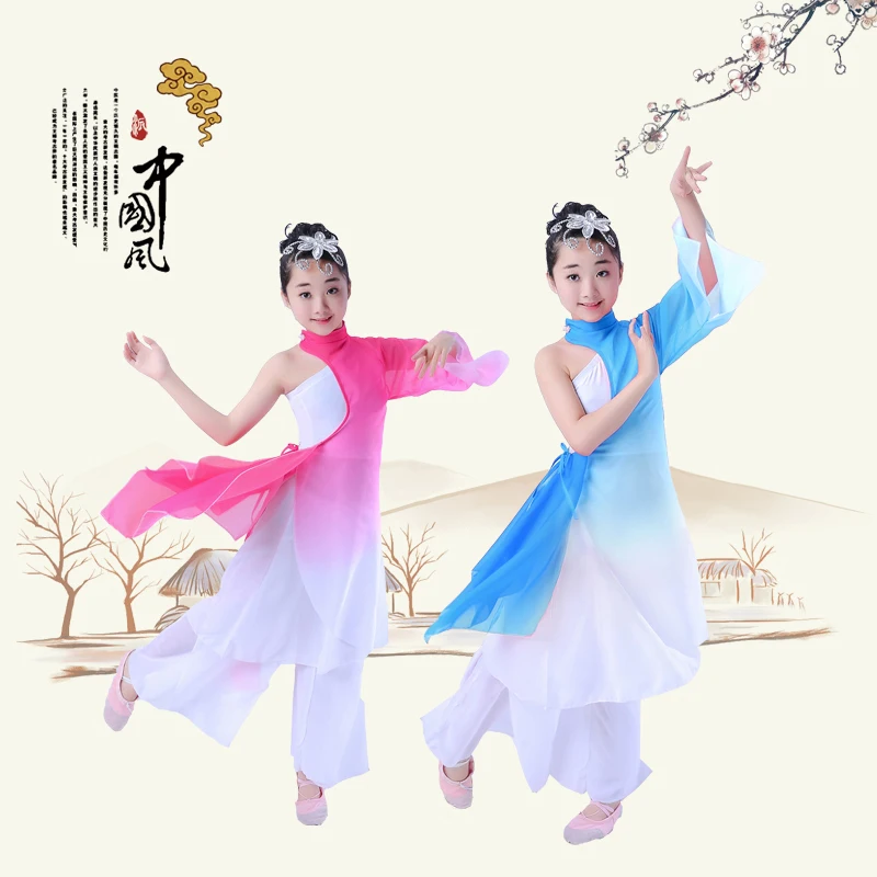 

New Chinese Folk Dance Classical Dance Costumes Women Water sleeve Performance Clothing Girls Long Sleeve Yangko Dance Costumes