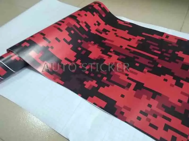 red black digital camo vinyl car wrap 66