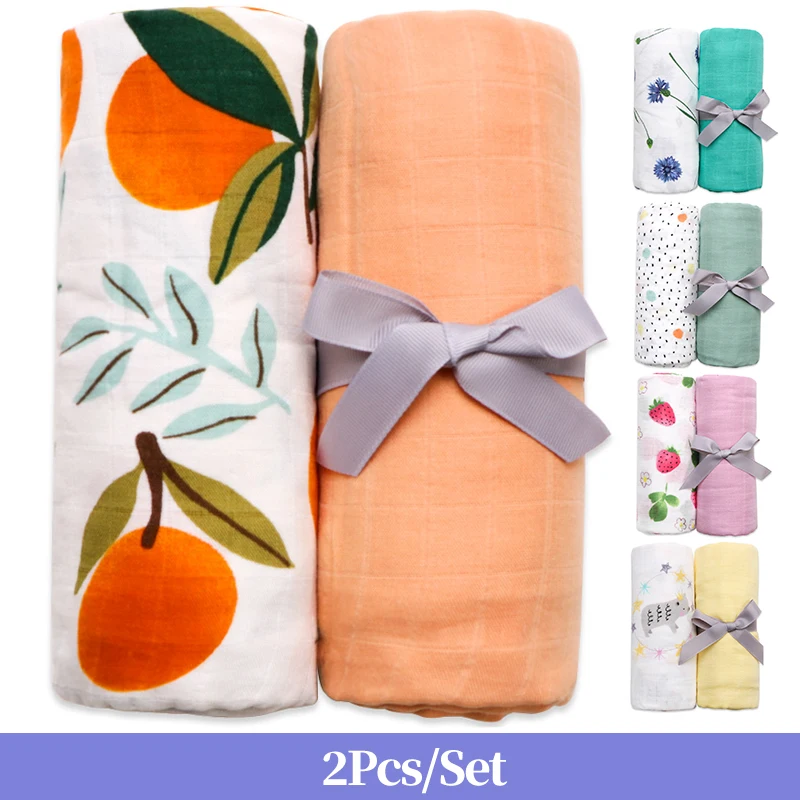 

Muslinlife 70%Bamboo 30%cotton Newborn Swaddle Blanket Cartoon Animal Print Infant Swaddle Towel baby bedding set Baby Products