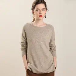 Зимние пуловеры женщина толщиной 100% пашмины Вязание Джемперы Новое поступление 6 Цвета из чистого кашемира трикотаж Fit для чувствительной