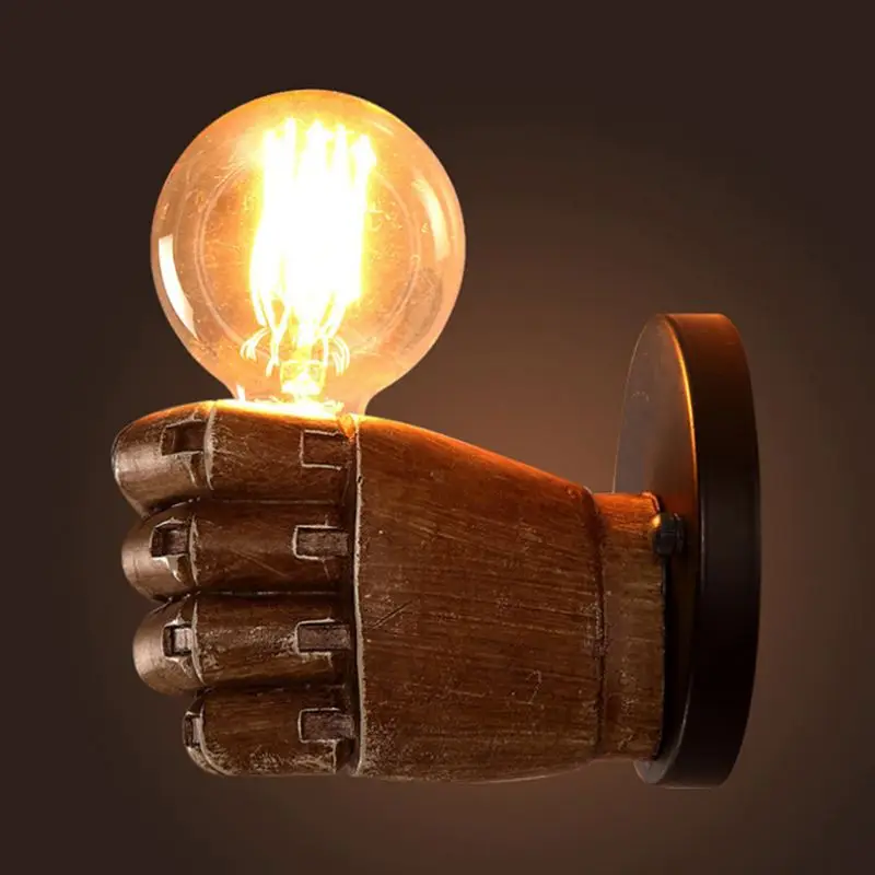 

AC85-265V Creative Wall Lamp Personalized Fist Resin Sconce Decorative Lighting Wall Light Left hand/Right hand Wall Lamps
