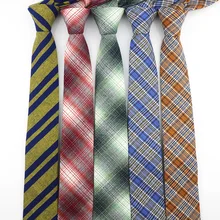 Модные клетчатые хлопковые галстуки для мужчин классические обтягивающие 6 см взрослые шеи галстук черный зеленый розовый красный галстук-Стрела толстые костюмы подарок