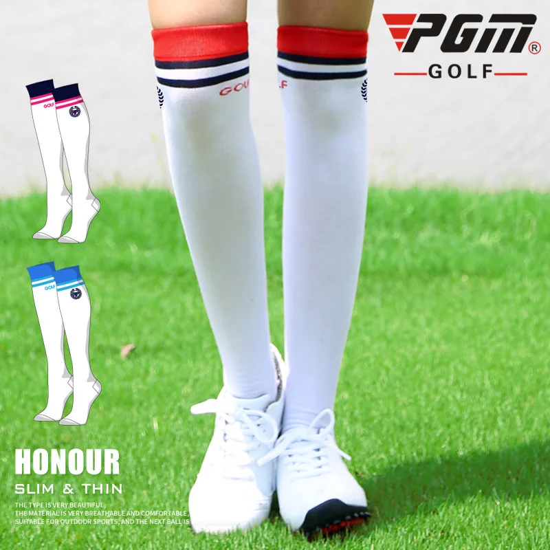 

1 Pair Of Women's Sports Golf Socks High Elastic Sweat-Absorbent Stockings Ladies High Knee Breathable Stockings D0373