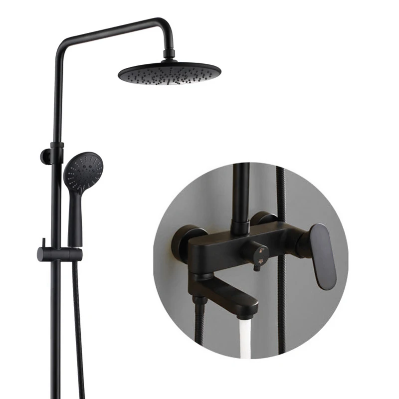 

Luxury Shower faucet set European style Retro Black Bronze lift shower set black antique drawing copper shower TL289