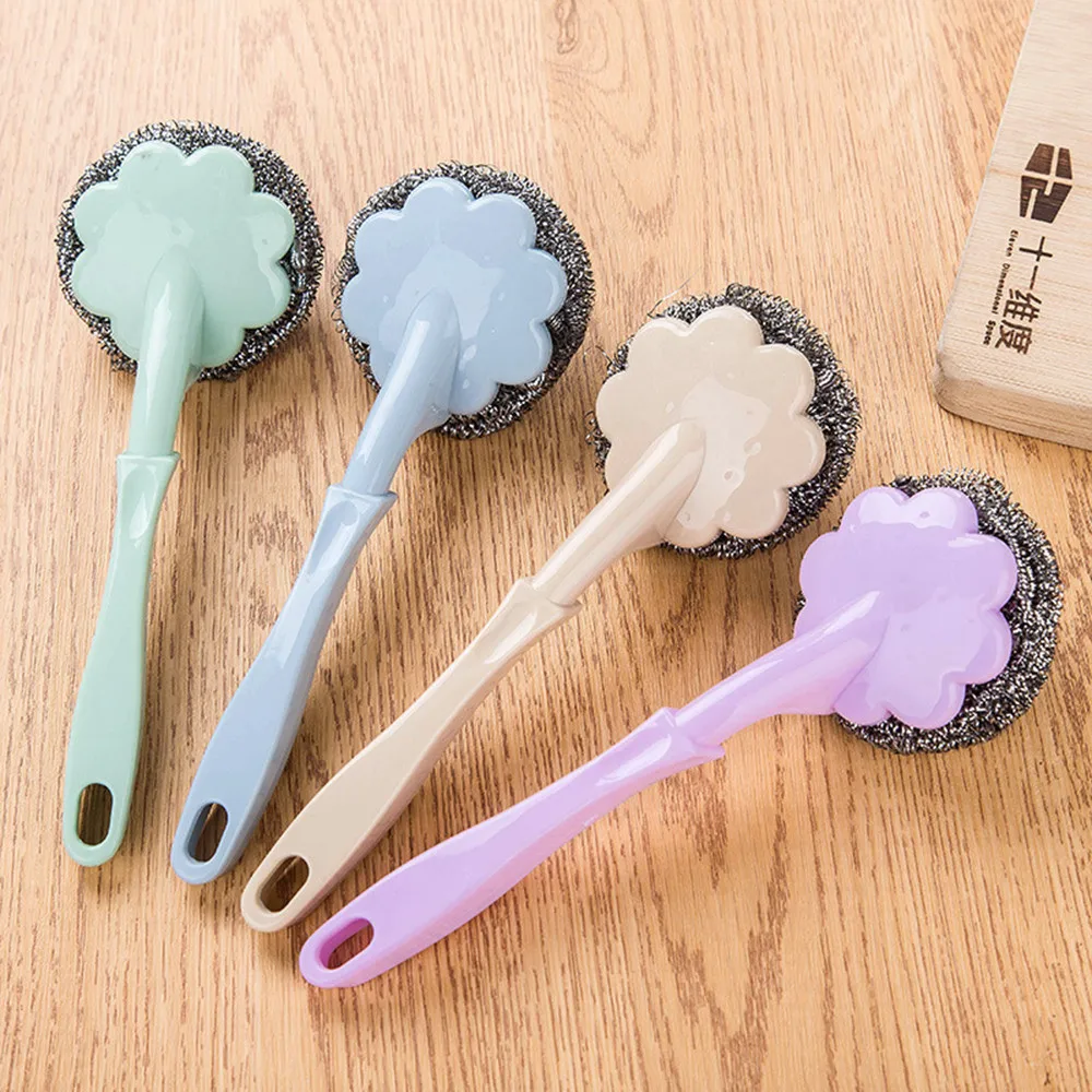 Home Kitchen with Handle Wire Ball Dishwashing Pot Brush Kitchen