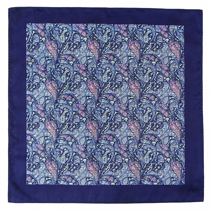 Tailor Smith Для мужчин Paisley Pocket Square микрофибра печати Для мужчин платками синий бордовый Цветочные Платки новый модный мужской костюм Hanky