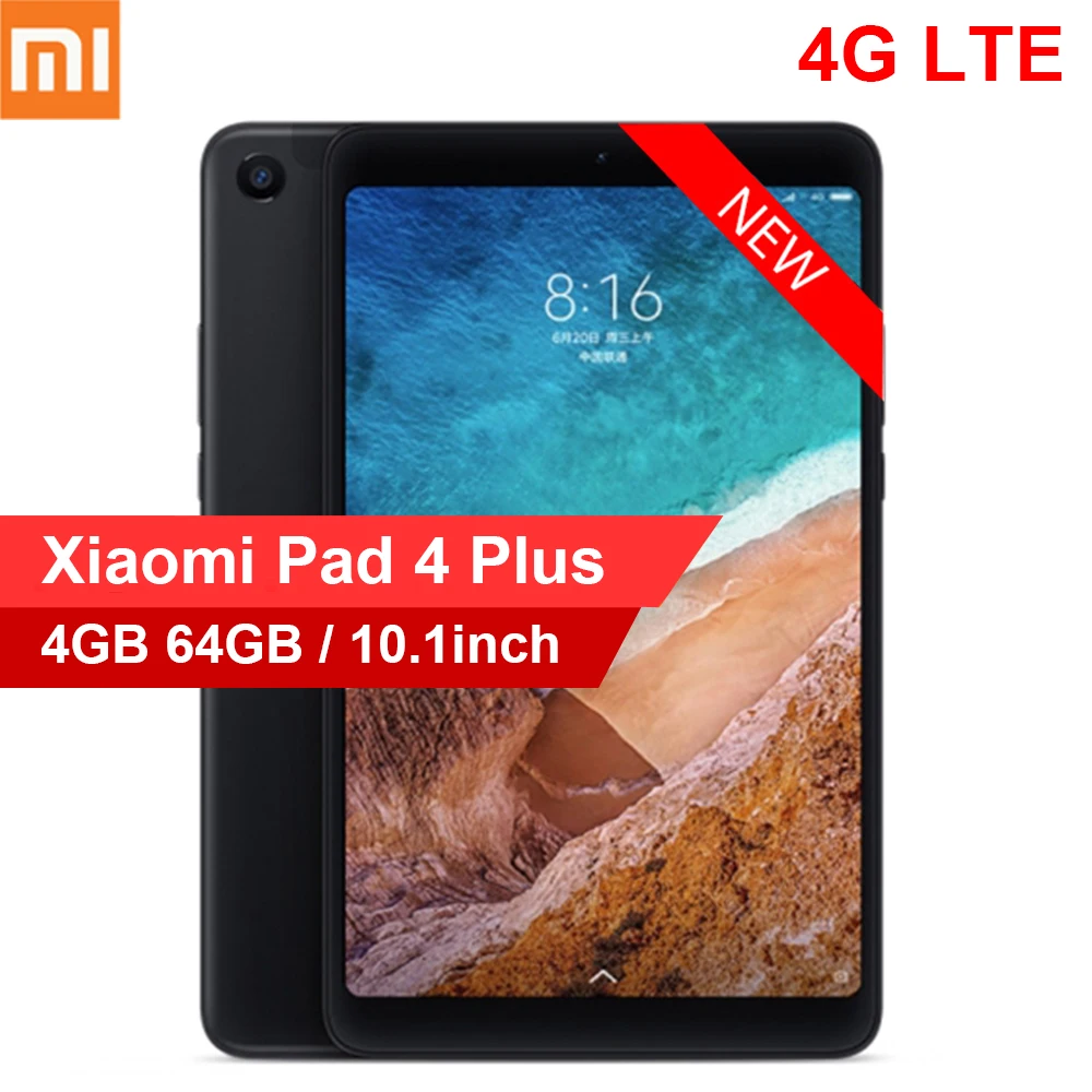 

Xiaomi Mi Pad 4 Plus 4G Phablet 10.1 inch MIUI 9.0 Qualcomm Snapdragon 660 4GB 64GB Facial Recognition 5.0MP 13.0MP Dual Cameras