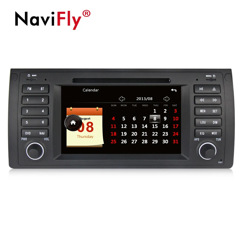 Best NaviFly Original UI 7" Car DVD multimedia player For BMW/E39 X5 E53 With Car GPS radio audio BT USB SD Canbus RDS MIC E39 2
