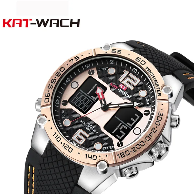 KAT-WACH Sport Men Digital Watch Men Led Dual Display Waterproof WristWatch Wris KAT-WACH Sport Men Digital Watch Men Led Dual Display Waterproof WristWatch Wris