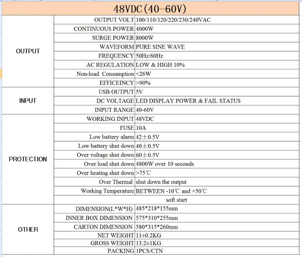 4000W 48V