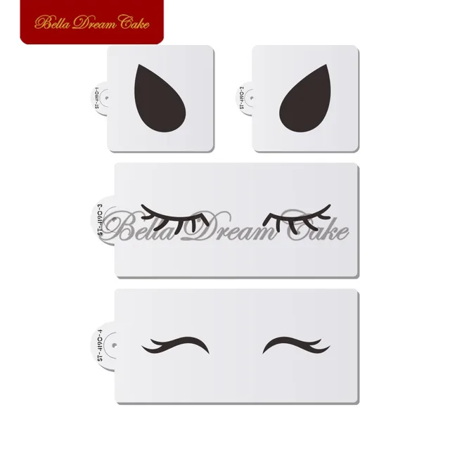 4pcs set unicorn eyes ears cake side stencil animals stencils party