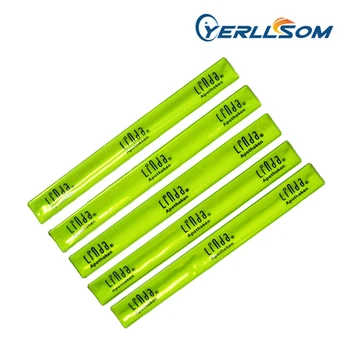 

YERLLSOM 3*25cm 100pcs/Lot Hot Selling Printed 1 color logo Slap Reflective Bracelets custom writing for events R041810