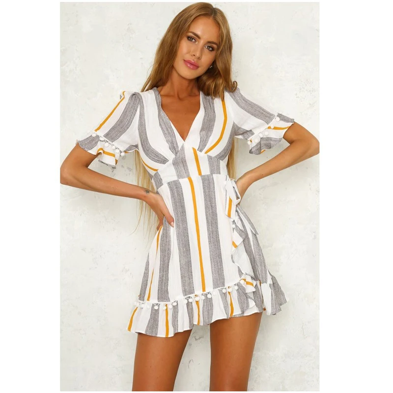 Платье В Полоску На Запах фото 6