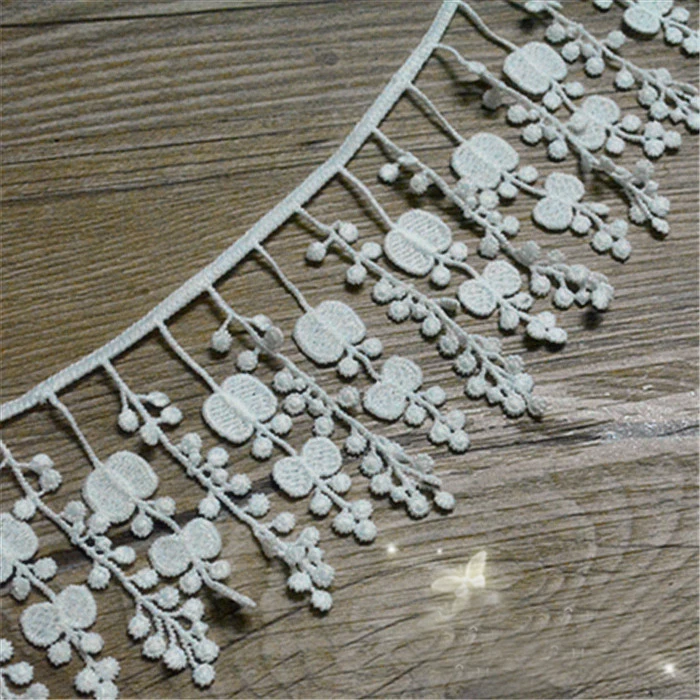 

10 yard 7cm 2.75" wide ivory milk silk tassels fringe tapes lace trim ribbon M31H4M1047846A free ship