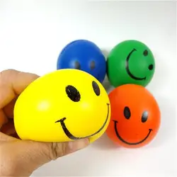 JIMITU 6,3 см улыбка уход за кожей лица принт губка пены мяч Squeeze стресс 12 шт./компл. PU резиновые рельеф игрушка рука наручные упражняющая игрушка