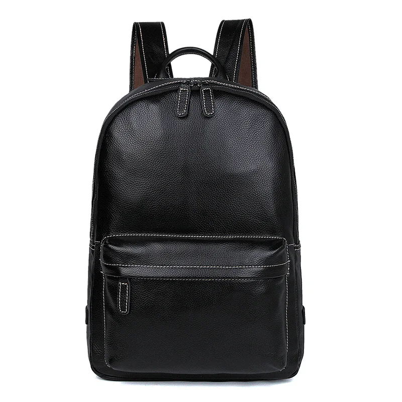 

Men Vintage Travel Backpack Real Leather Weekend Bag Genuine Leather Large Laptop Backpack 7273A-1