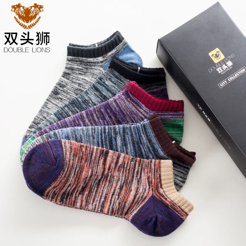 5 pairs/lot, Natural Style Men Low Cut socks 2017 Harajuku men socks