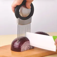 1 unid Acero inoxidable cebolla ajo tomate cocina Cut Fruit Vegetable Slicer cortadores cocina herramientas Gadget Stock oferta