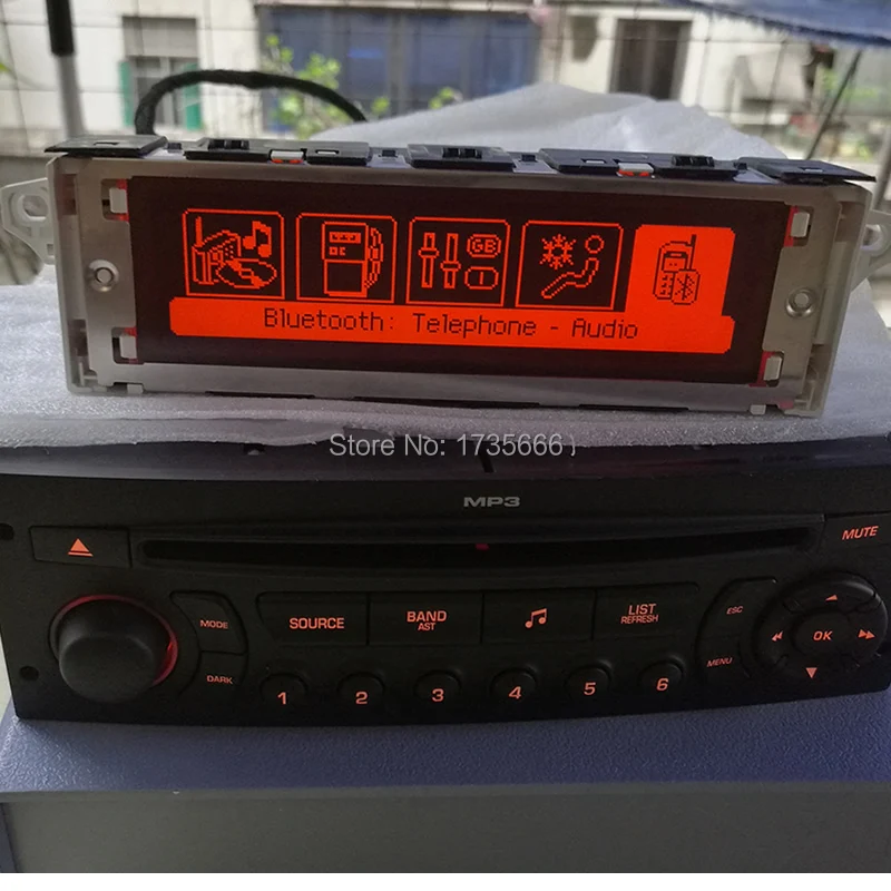 Красный экран с поддержкой USB и Φ радио Air dislpay подходит для Peugeot 307 407 408 citroen C4 / C5 12pin