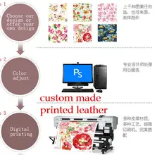 Индивидуальные цифровые собственный бренд дизайн печати синтетический поливинилхлорид/pu кожа ткани поставка